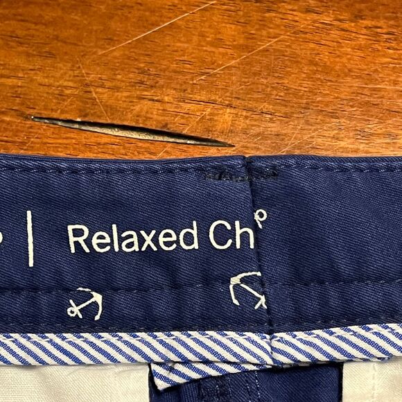 TALBOTS Relaxed Chino Navy Pants w/ All-Over Anchor Print Women’s Size 6 Petite - Picture 7 of 8